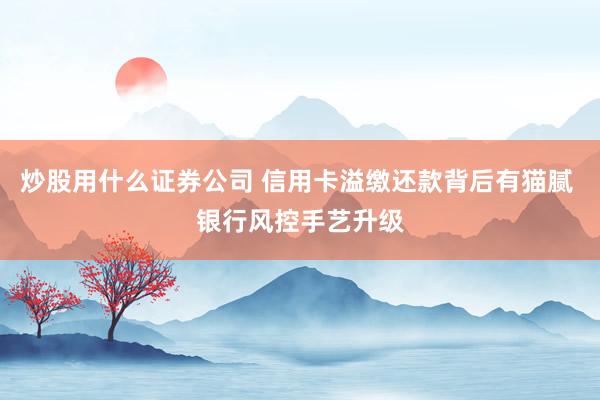 炒股用什么证券公司 信用卡溢缴还款背后有猫腻 银行风控手艺升级