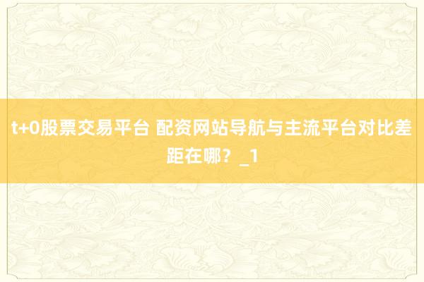 t+0股票交易平台 配资网站导航与主流平台对比差距在哪？_1