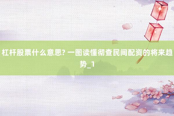 杠杆股票什么意思? 一图读懂彻查民间配资的将来趋势_1